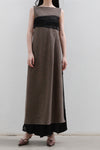 Un Morceau Reversible Wool One Side Slit Sleeveless Dress UM222LS17 Coffee